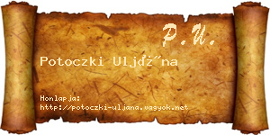Potoczki Uljána névjegykártya
